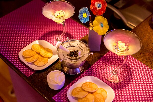 20160326-food-004 Martinis, Caviar, blini, and creme fraiche